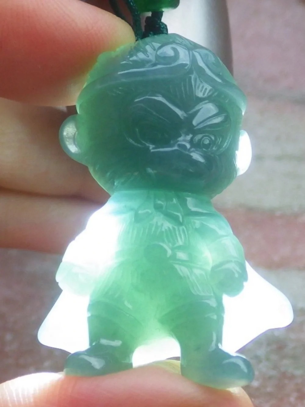 Certificate Jadeite Jade Pendant Green Monkey Sun Wukong The Monkey King